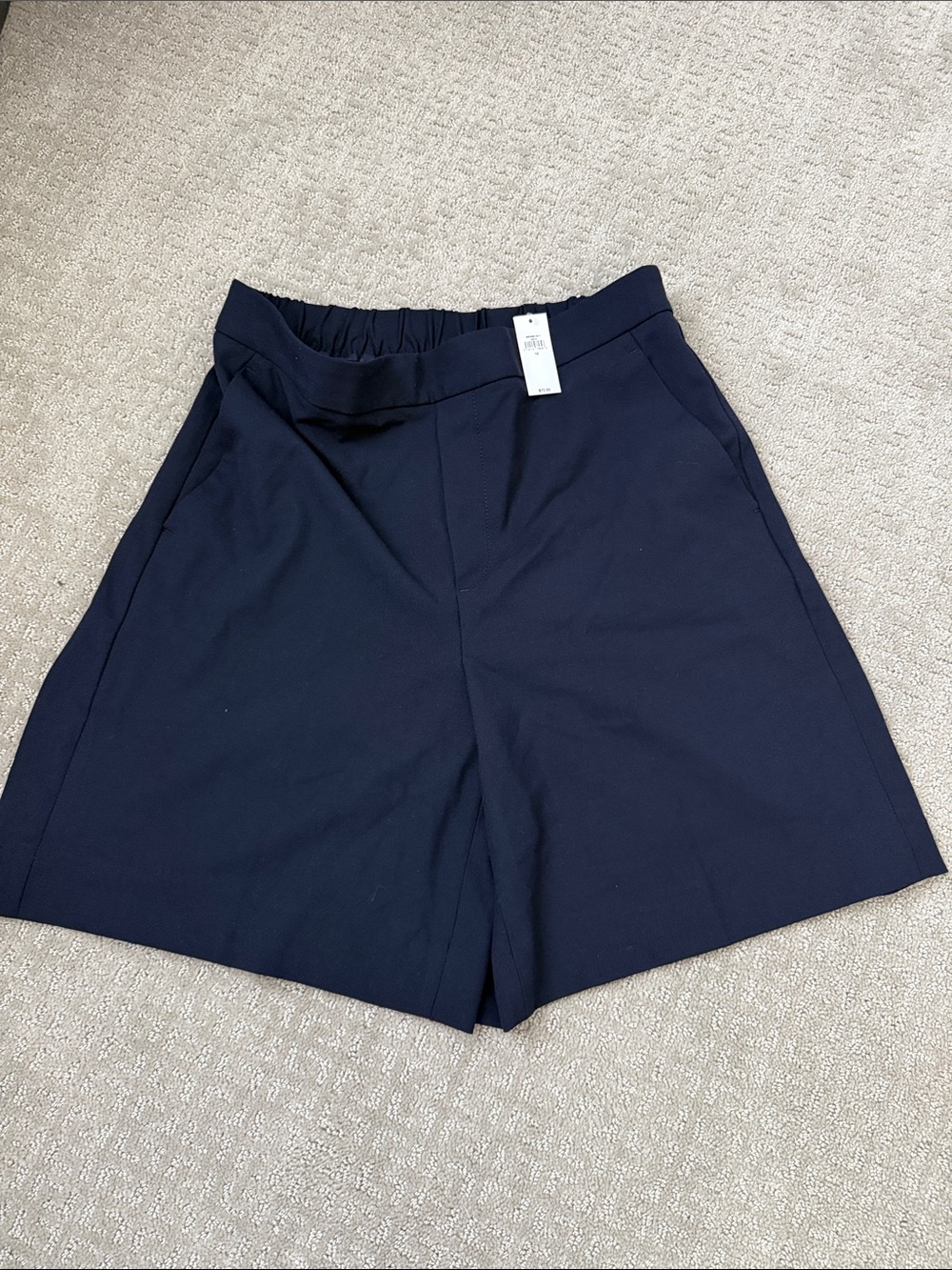 Banana Republic Navy Tailored Elastic-Back Bermuda Shorts-NWT